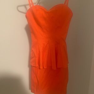 Bebe Orange pendulum dress